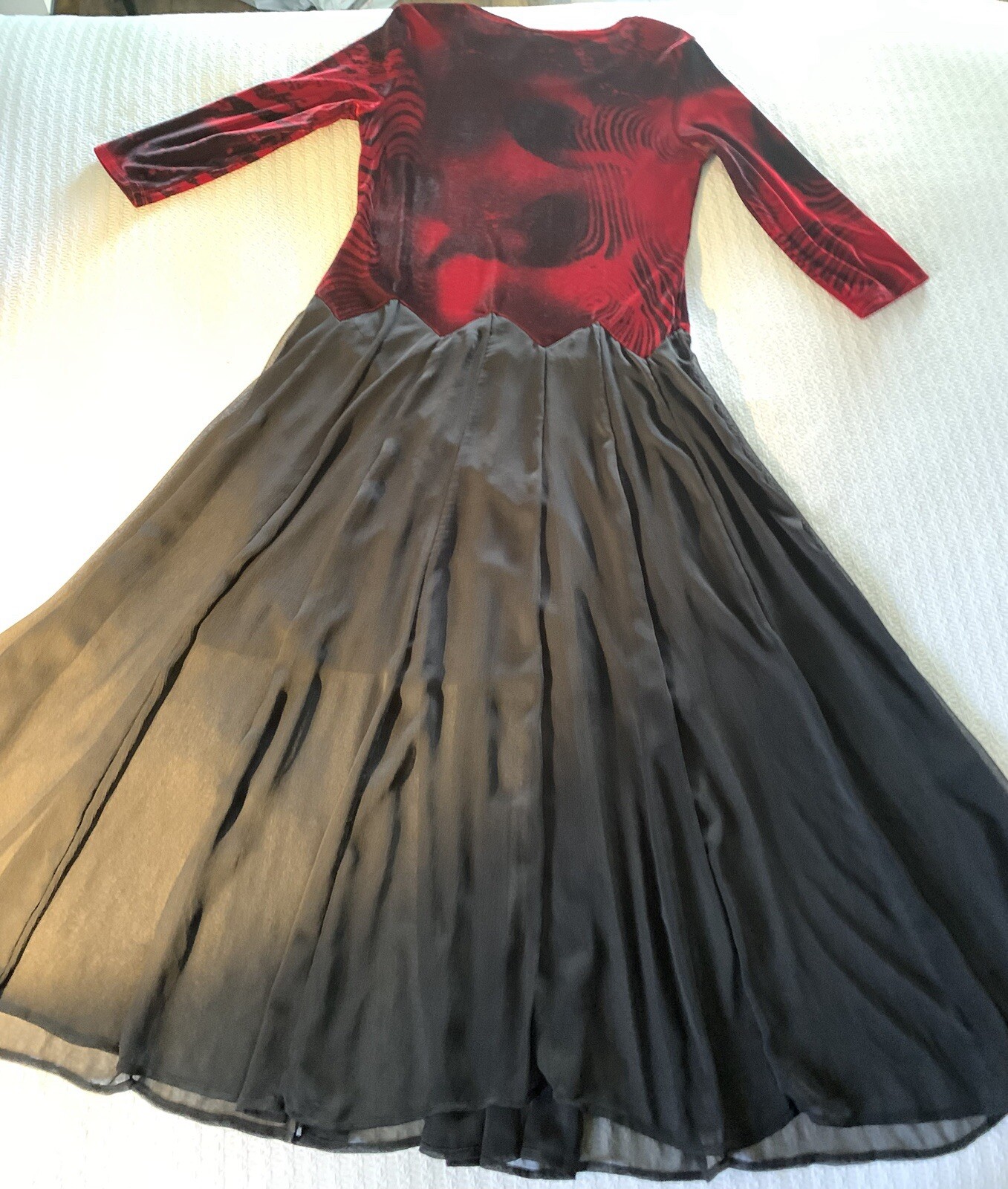 Vintage 90s Pyramid Collection Velvet Maxi Dress Goth Boho Witchy Renaissance M