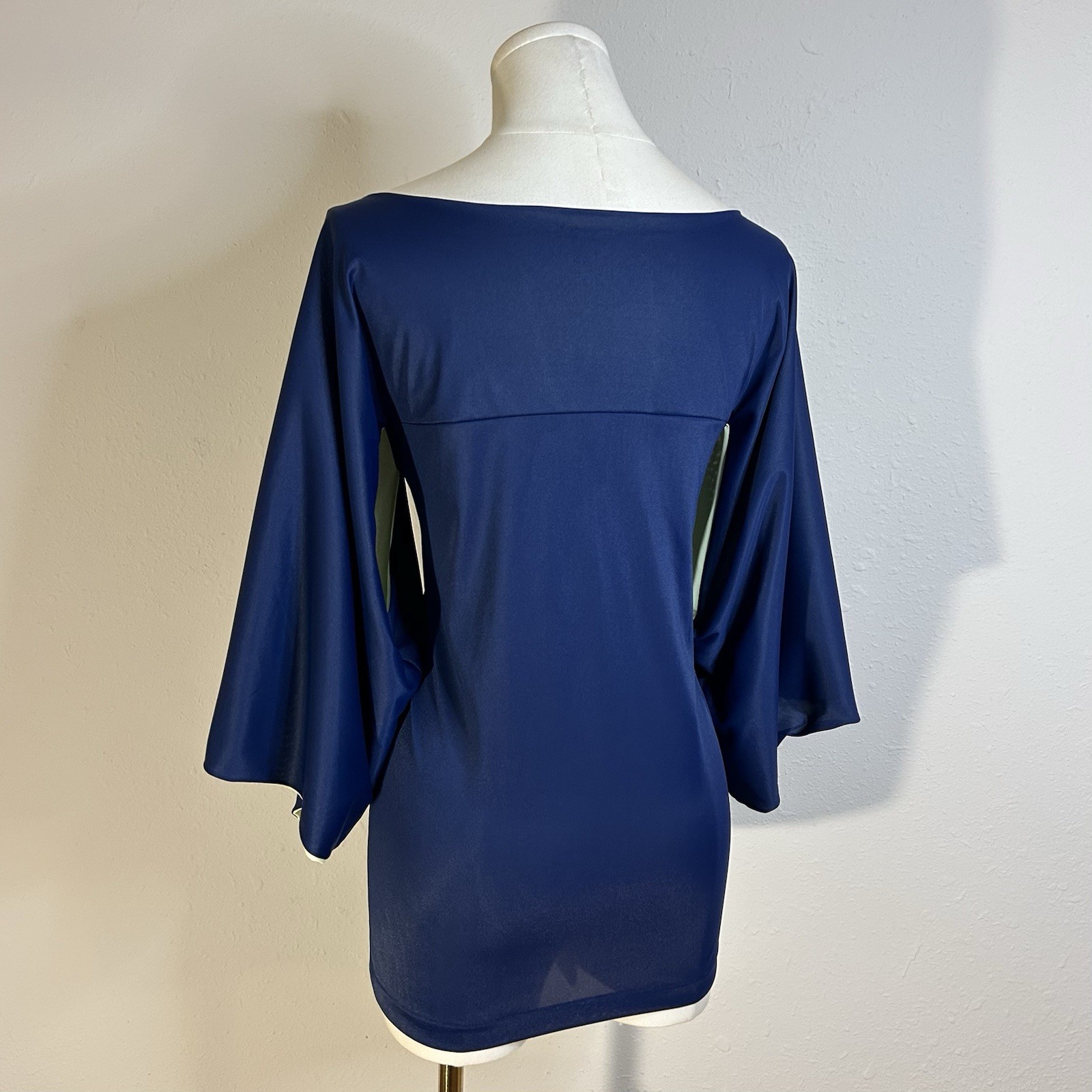 1970s Blue Bell Sleeve Fairy Top Boho Hippie True Vintage 36-39 Inch Bust