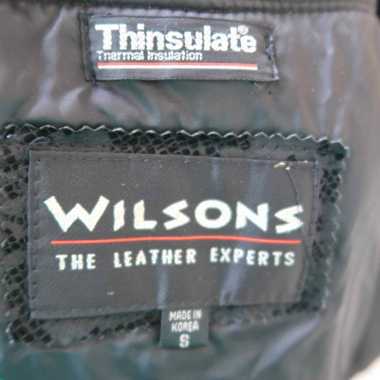Vintage 90s Wilsons Leather black reptile print zip front jacket S