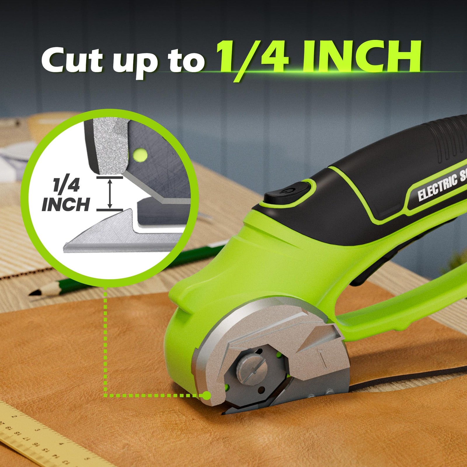 Fursnob Upgraded 4V Cordless Electric Scissors, Cardboard Cutter with 3 Blades,C
