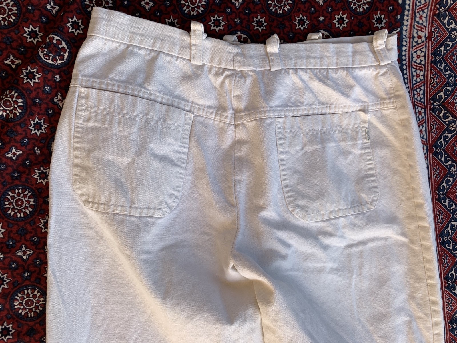 vintage 1970s Paris SYM français Wide Flare Leg cotton Twill Pants 30 x 30