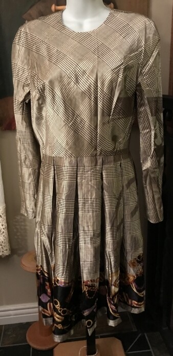 Travilla dress vintage silk William Bill Travilla Vintage Silk Dress Houndstooth