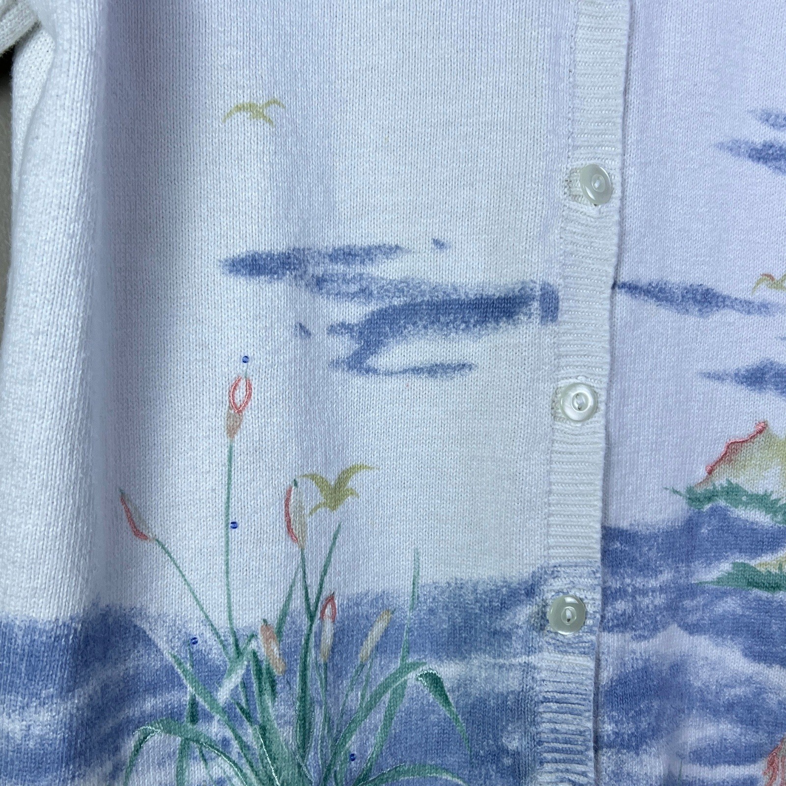 90s Alfred Dunner Cardigan Women’s L Coastal Grandmother Lighthouse