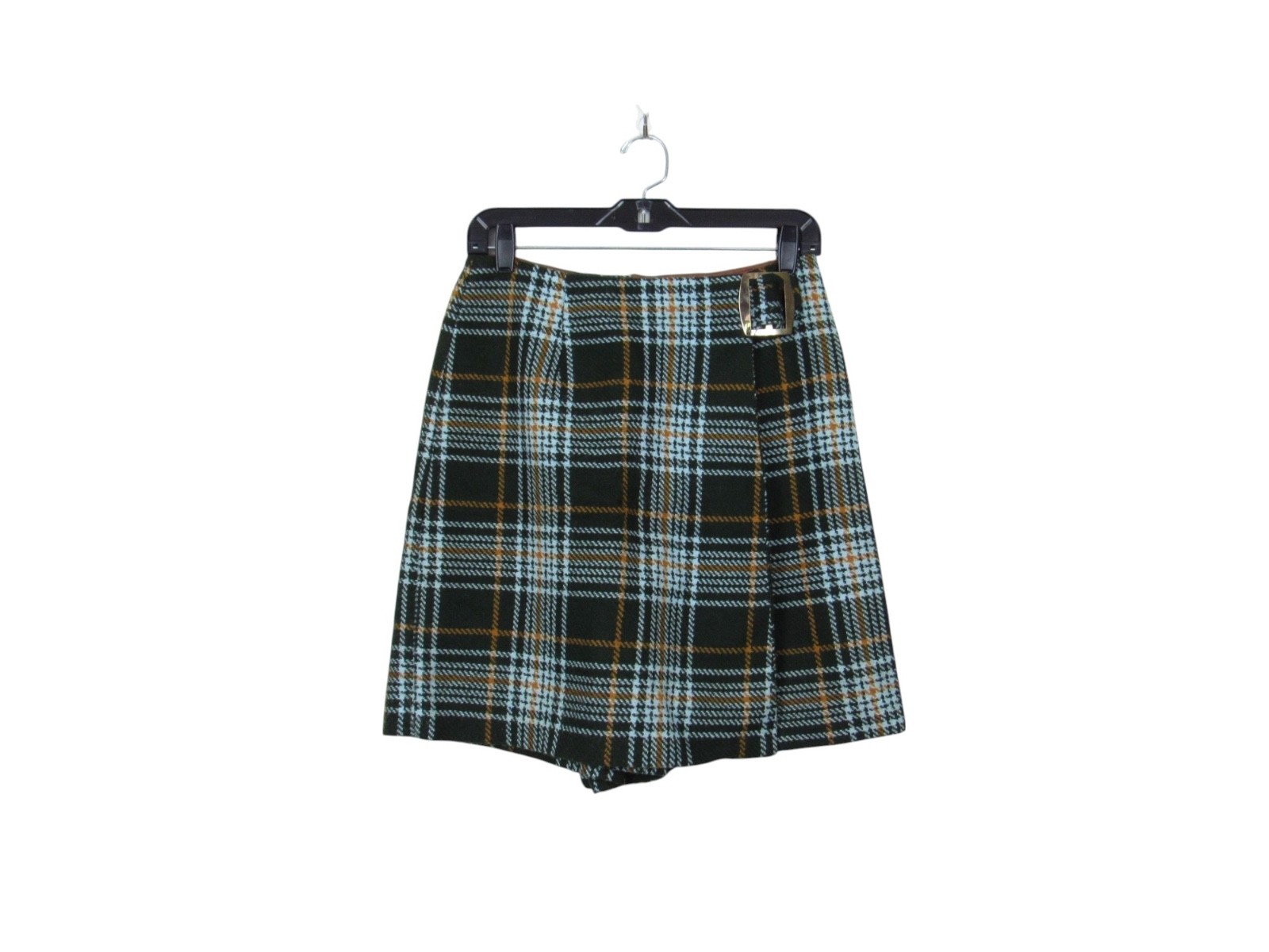 Vintage 60s 70s Ship’n Shore Skort / Preppy Mod Plaid Shorts w/ Buckle