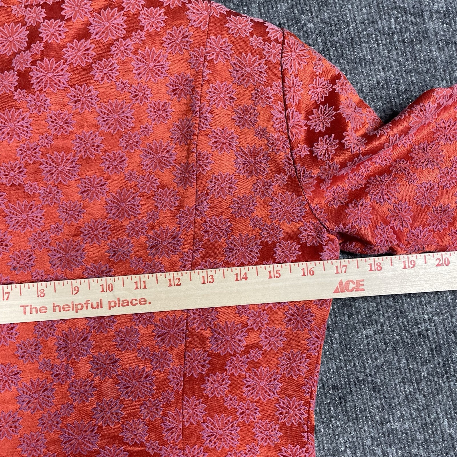 VINTAGE 60s Evelyn Pearson Lounge Suit Embroidered Silk Floral Mod Oriental