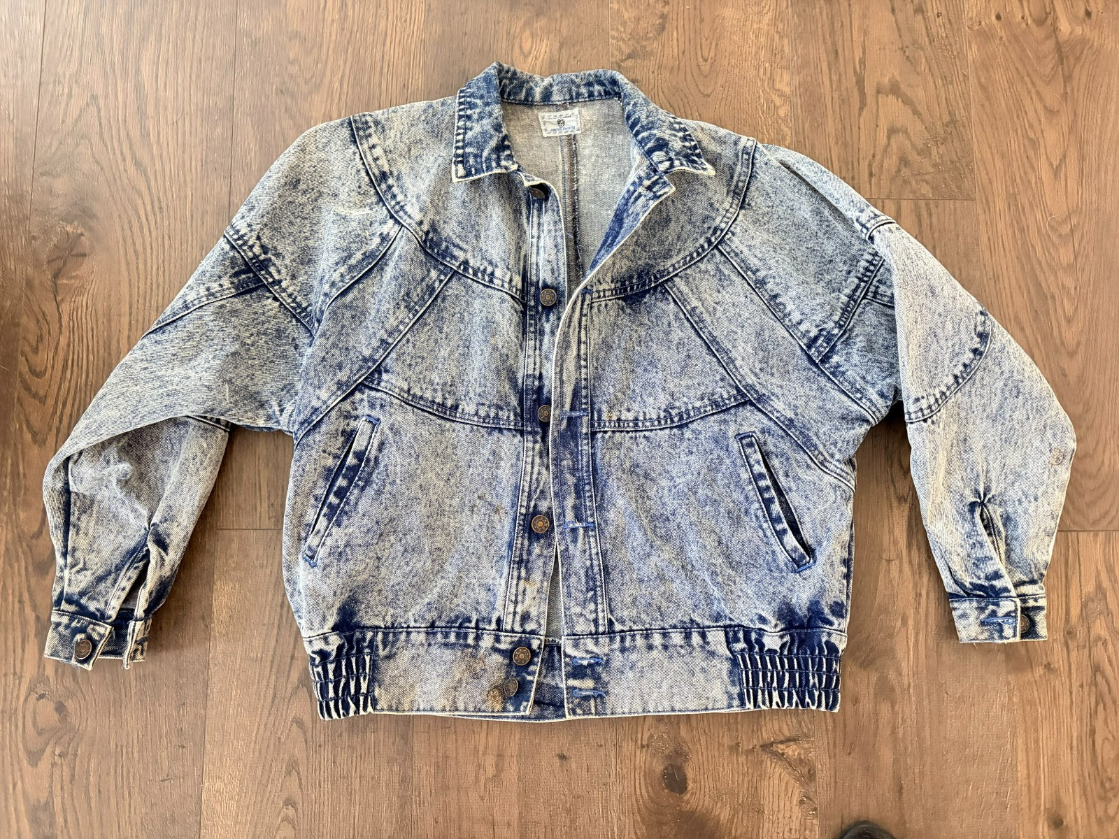 Vintage Limited Express Acid Wash Denim Jacket Batwing Oversized 80s 90s USA