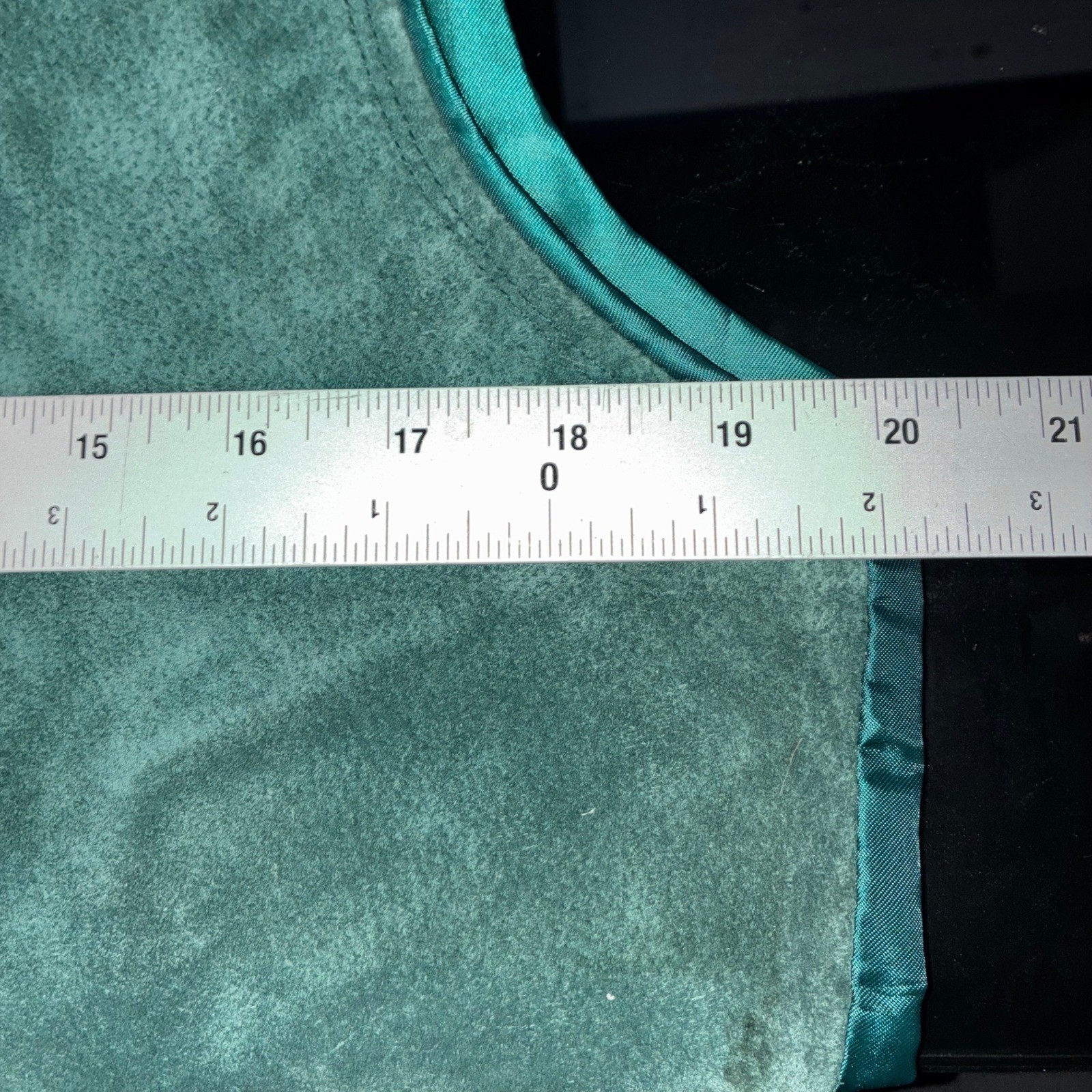 Vintage Marsh Landing Green Button Up Leather Vest Pockets Size M