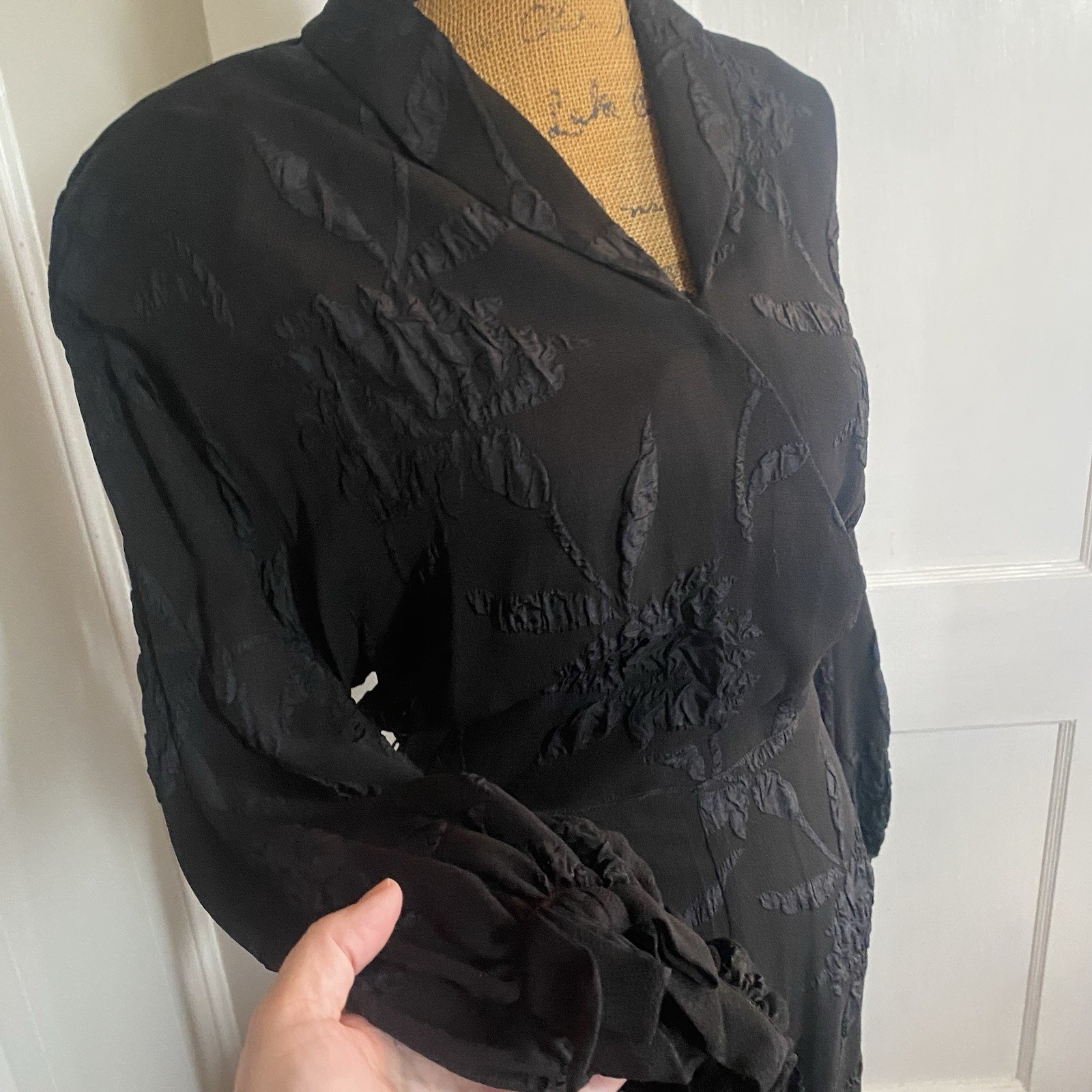 Vintage 1940’s Paul Sachs Original Fit & Flare Dress Black Lace 40” Chest