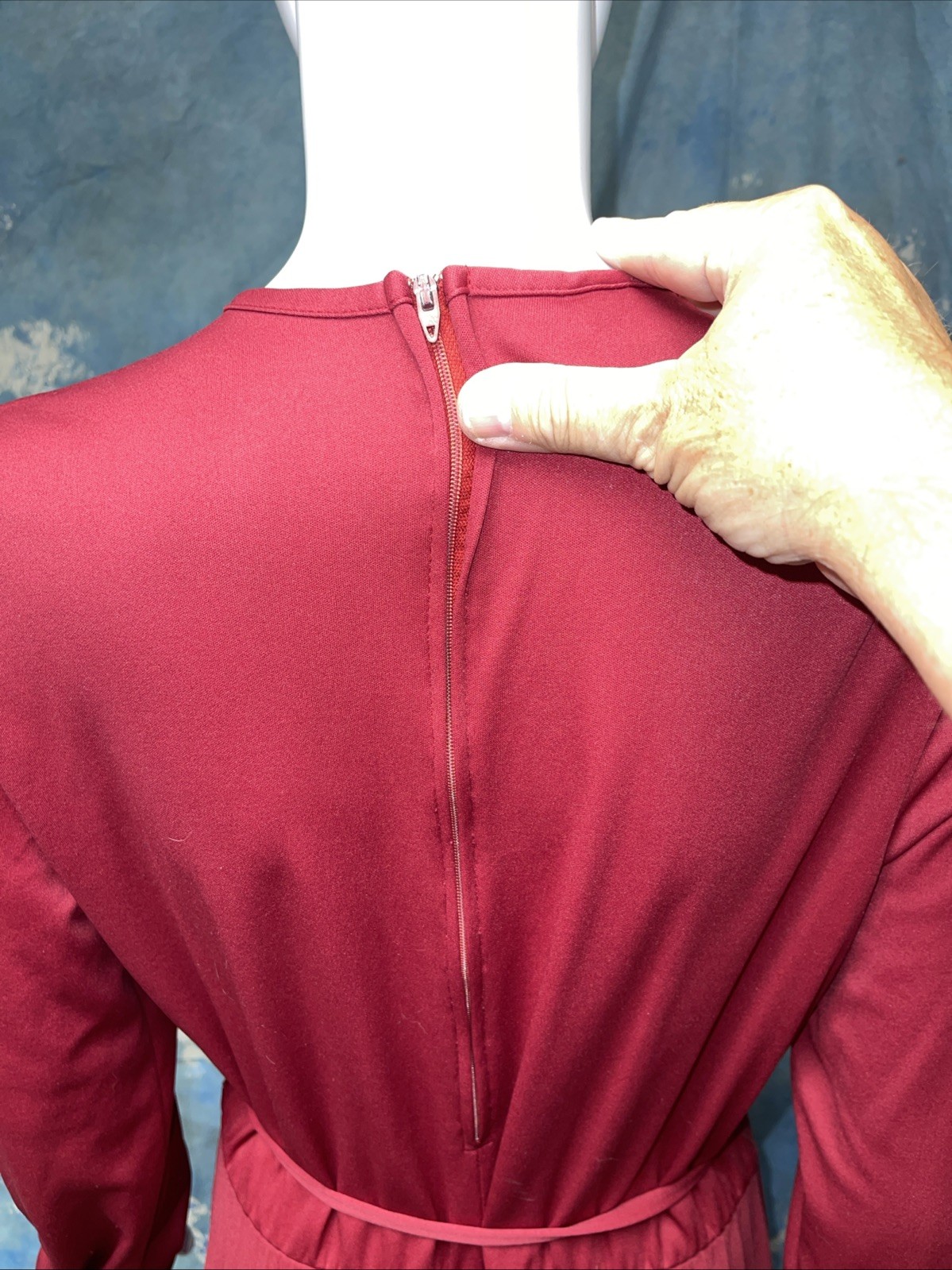 Vintage 1970s Red Polyester Disco Dress Happenings 38C 32W 54H