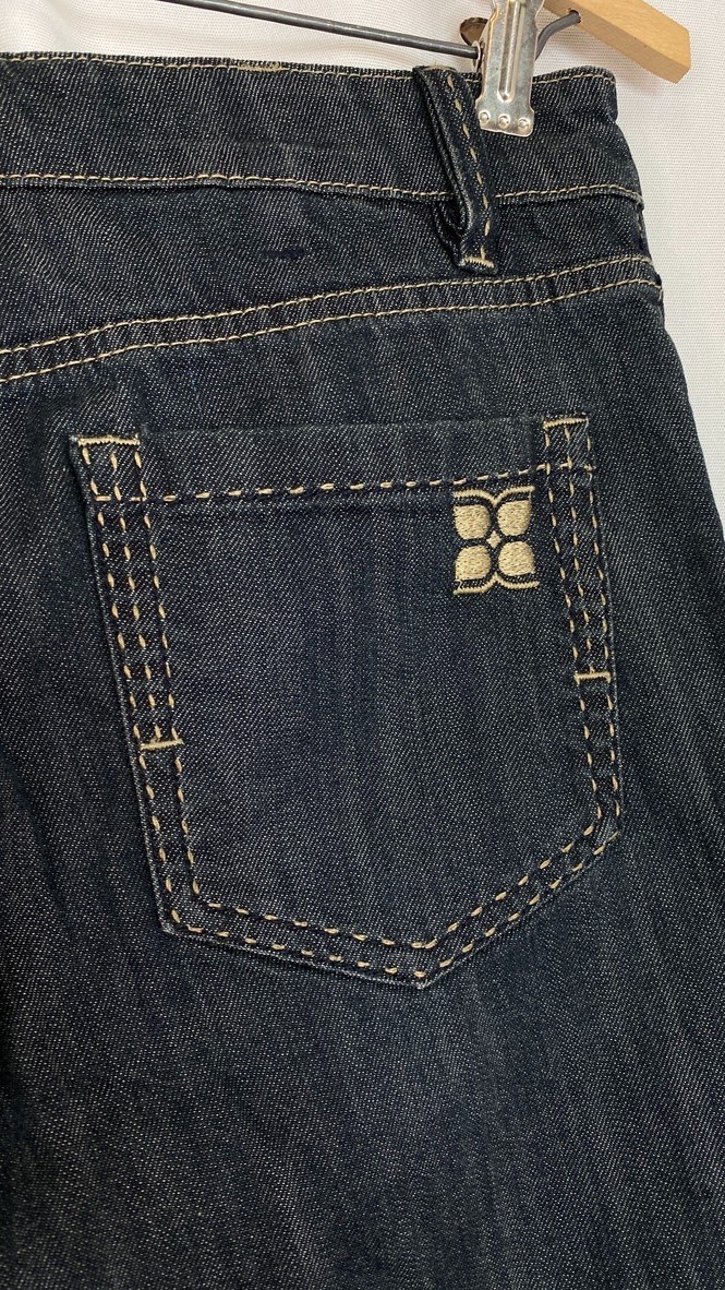 Vintage 1990s BCBG jeans 27 bootleg flare dark gray wash cotton denim mid rise