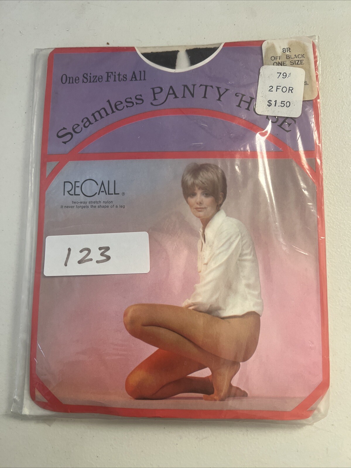 Recall Seamless Panty House One size fits all 8R Off Black Two-Way Stretch Nylo