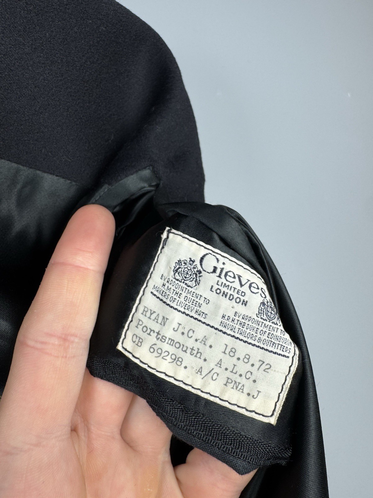 Vintage 1972 Gieves Hawkes Blazer Wool Cropped Naval Officer Jacket Coat