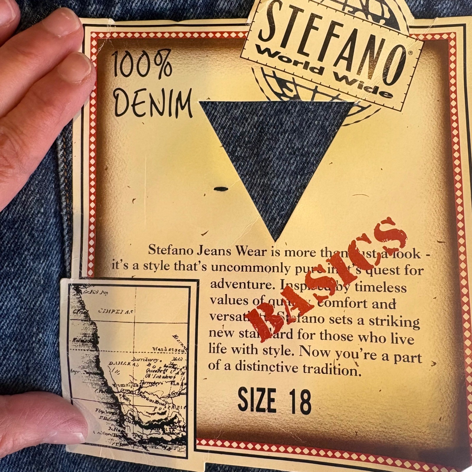 Stefano World Wide Vintage 90s High Waisted Mom Jeans Dark Wash Tapered Size 18