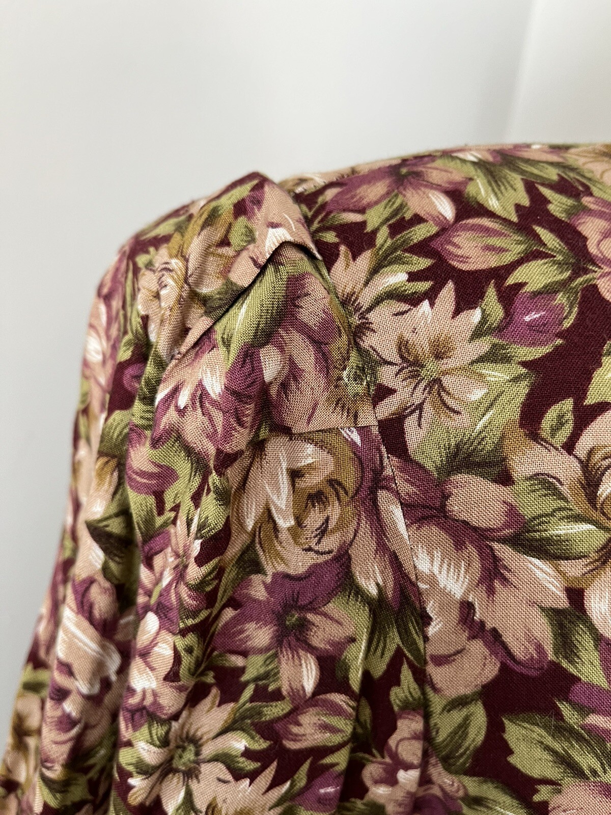Vtg 80s Floral Dress Secretary Holiday Cinch Waist Miss Dorby Velvet Cottage 16