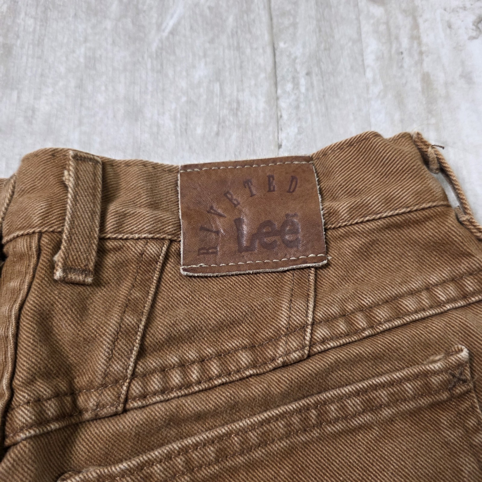 Vintage LEE Rivited Brown Denim Jeans Size 10 Medium