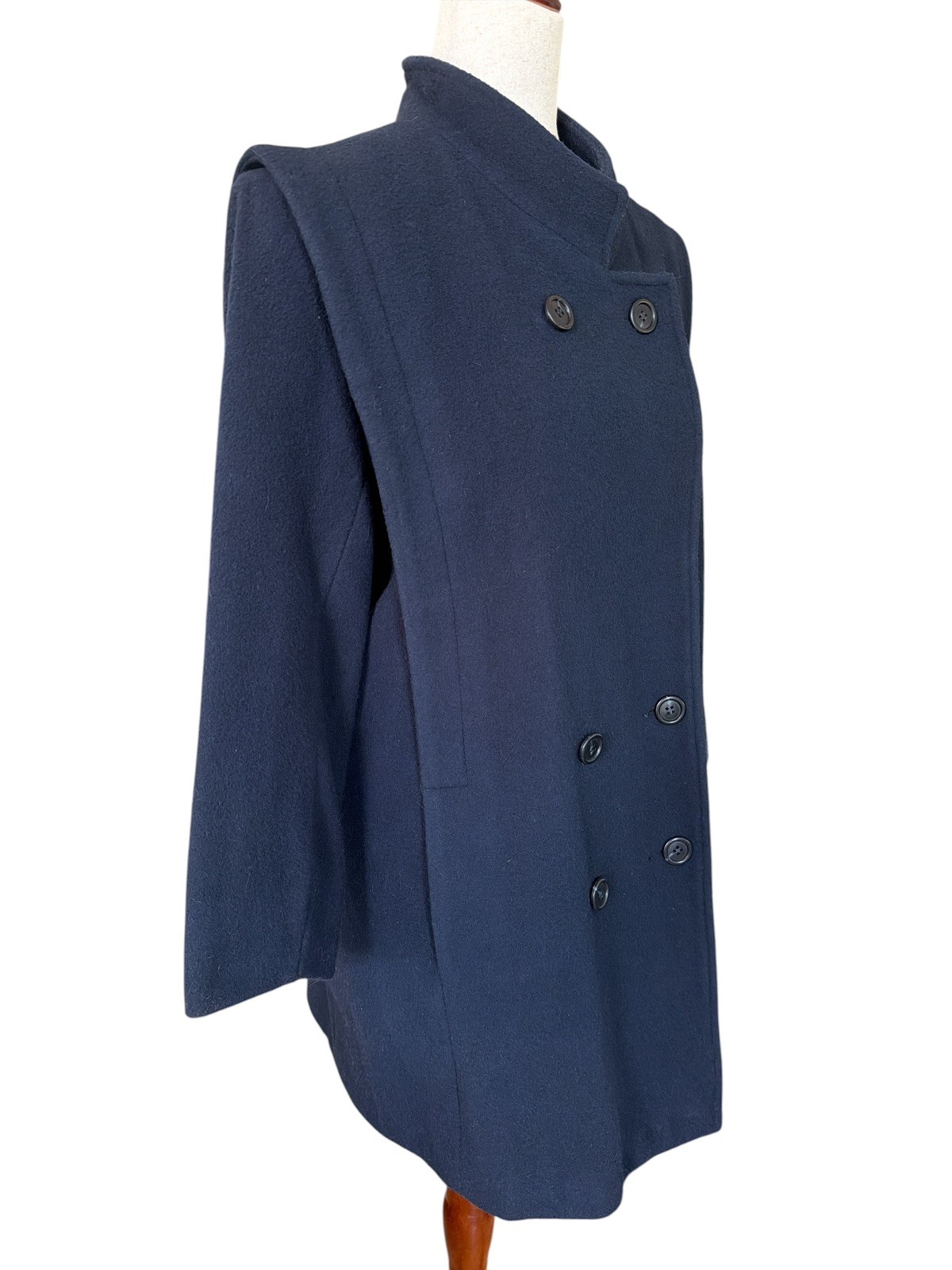 Vintage PRESTON & YORK Navy Blue Coat 100% Wool Forstman Size 12
