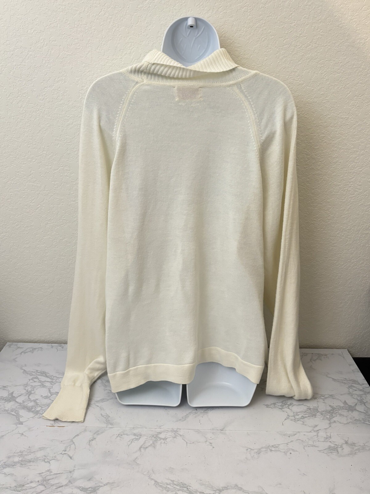 VTG Royal Jeff Long Sleeve Cowl Neck Sweater Top Women’s L Ivory Knit Acrylic F
