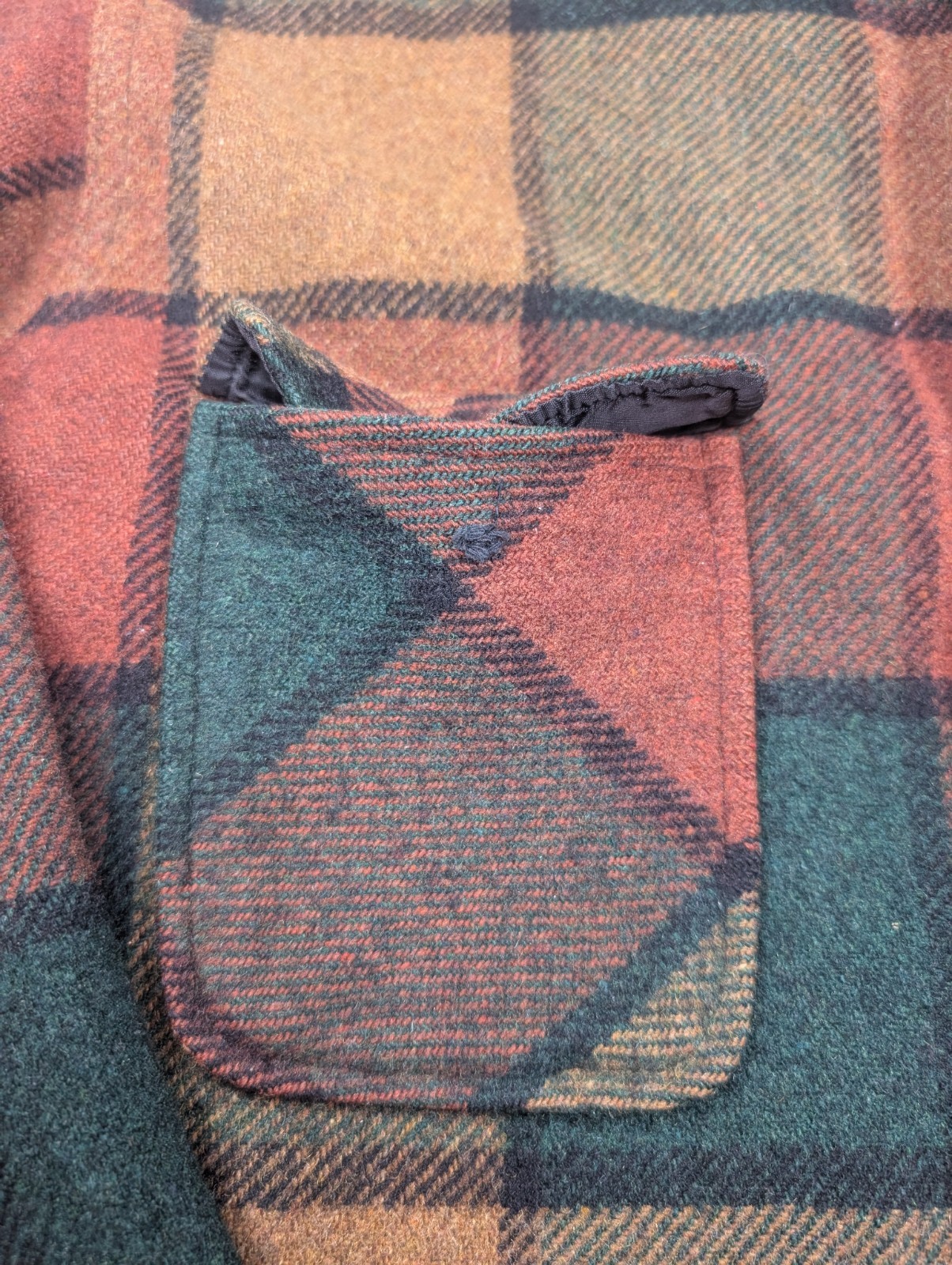 Vintage Fox Knapp Wool Coat Checkered Plaid USA Women’s Large 16