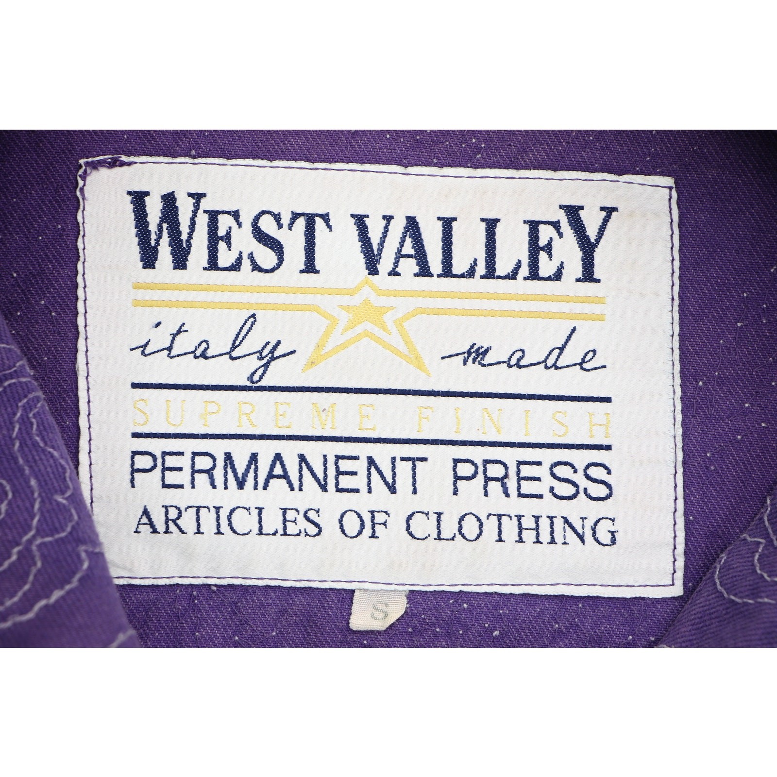 Vintage Italy Made All Over Embroidery Floral Purple Denim Jean Vest