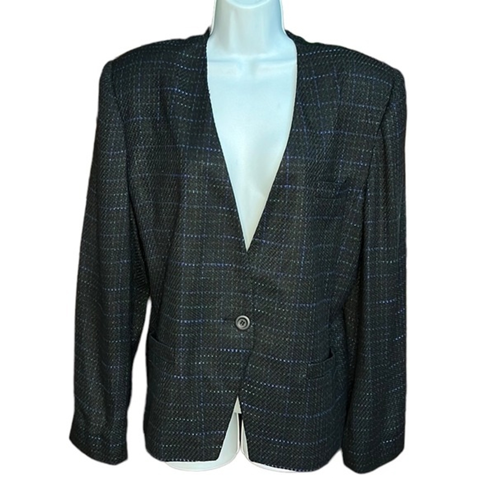 Vintage Gilmor Windowpane Plaid Blazer 16
