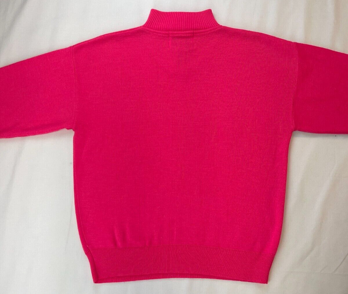 Vintage 1990s Sweater Summit County Women’s Medium Bright Pink Colorful Vtg 90s