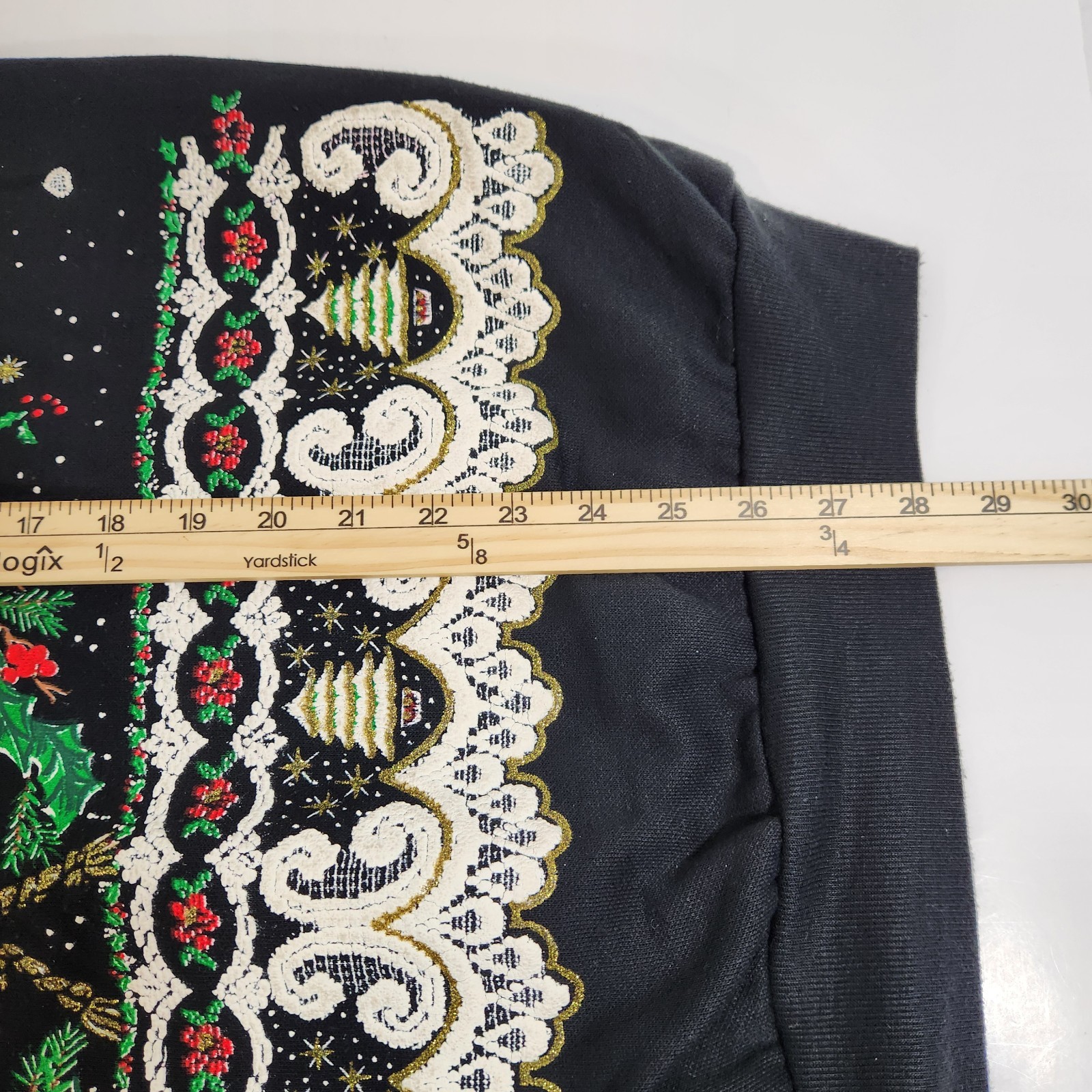 Vintage NutCracker Christmas Sweatshirt Collar Cottagecore Grandma XL Sweater