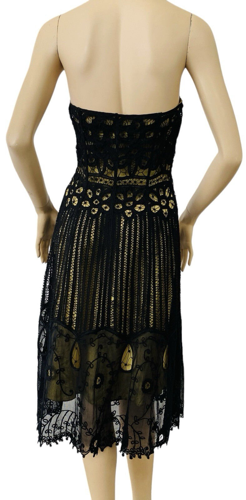 Vintage BETSEY JOHNSON NEW YORK Black Whimsigoth Boho Chic Dress Sz. 2 Y2K