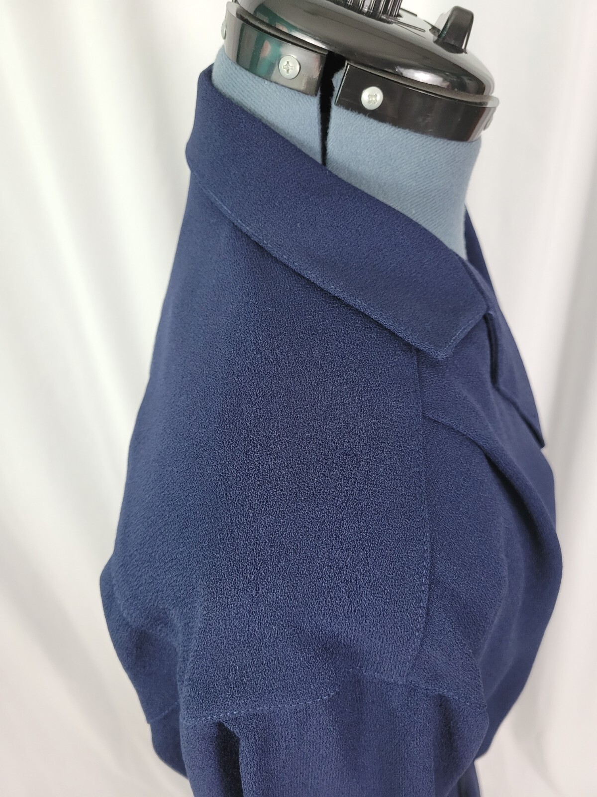 Vintage Donna Morgan for Non Stop Navy Blue Shirt Dress w Belt Size 7/8