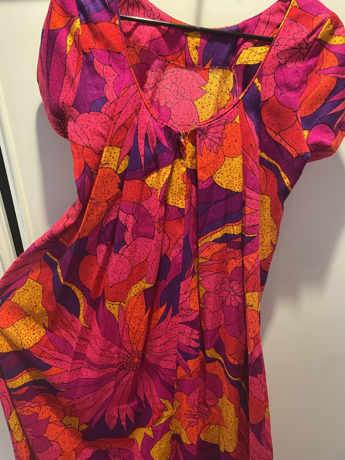 Sun Fashions Of Hawaii Honolulu Colorful 1970 1960 Dress Groovy Vintage Medium