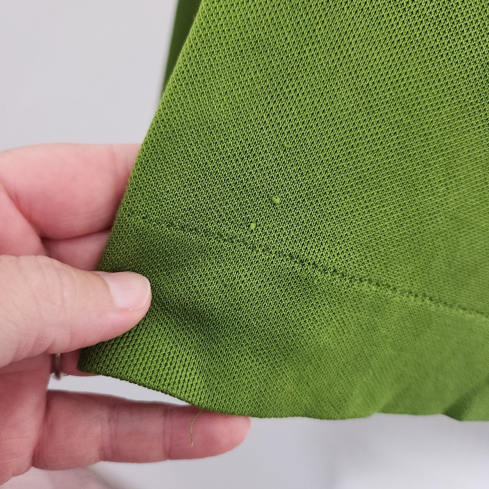 Vintage 70s Andrew Fifth Ave Avocado Green Turtleneck Shirt Rainbow Trim Size 14