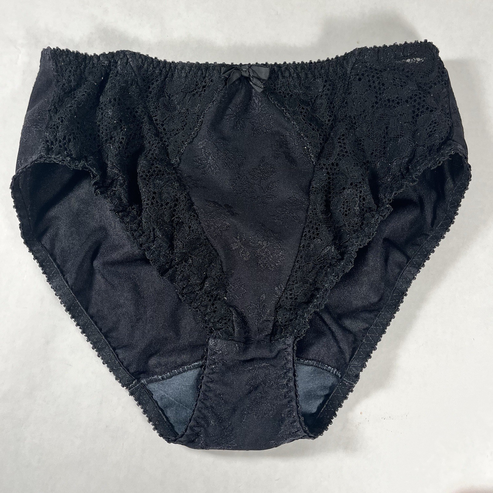 Chantelle Black Embroidered Trim High-Cut Stretch Panties Size Medium