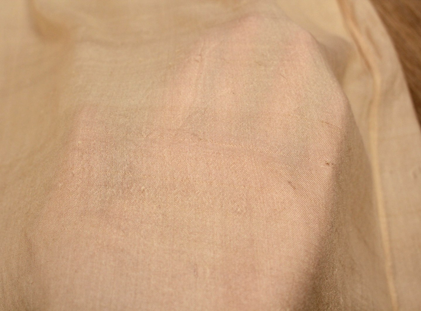 VTG Women’s 20s Peach Silk Slip Dress W/ Rainbow Trim Collar M/L 1920s Nightgown