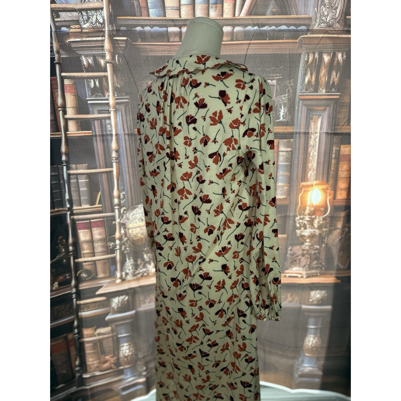 Vintage Tanner Floral Midi Dress – 70s Cottagecore Fall Vibes Size 8
