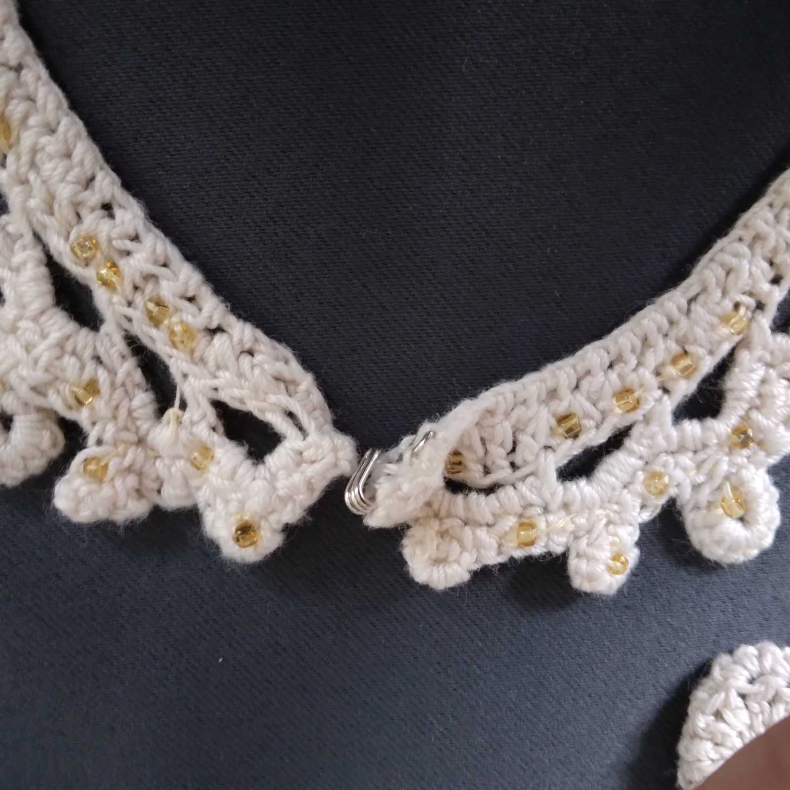 Vintage Four Handmade Whitework Lace Dress Yoke Collar Embroidered Crochet