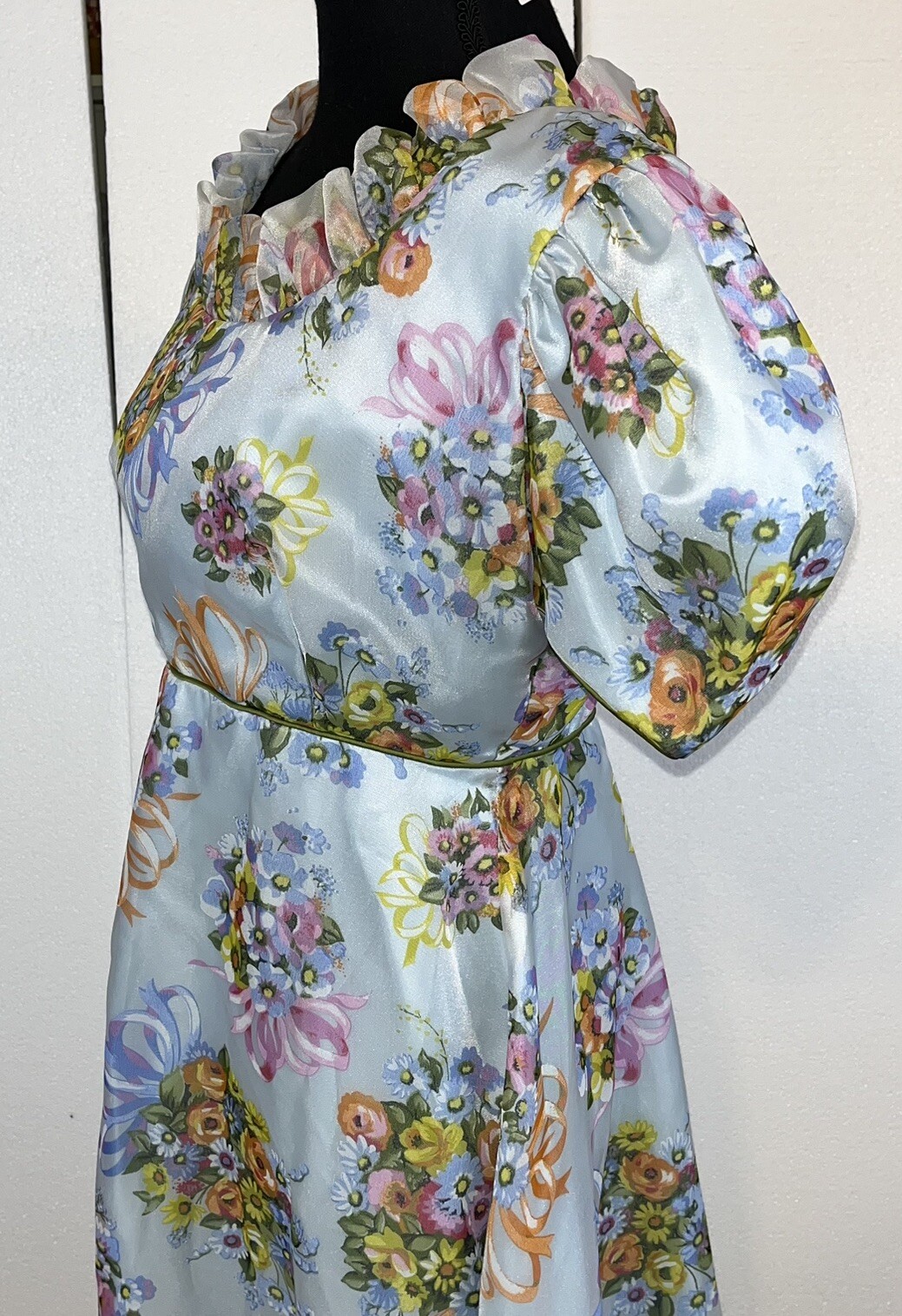 ABC ANGELAIR BY MONIKA Floral Vtg Dress Small Medium Pre 1963 See Measurements