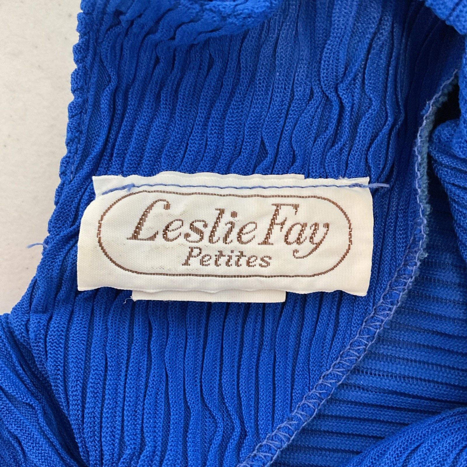 Leslie Fay Vintage Blouson Plisse Pleated Dress Secretary Unionmade 8P Cowl Neck