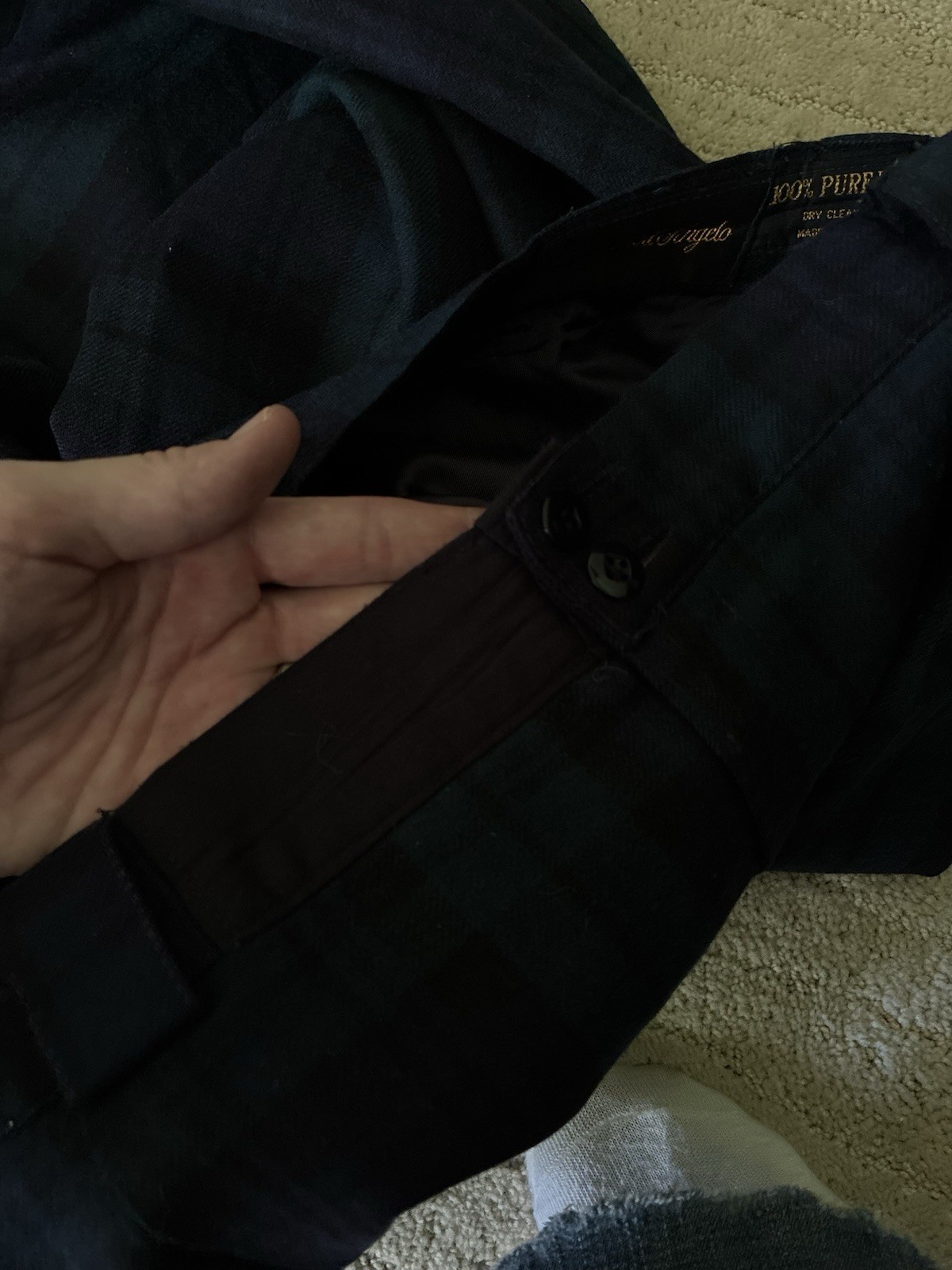 Vintage Giorgio Sant Angelo Wool Plaid Trousers 38 waist prep/dark academia
