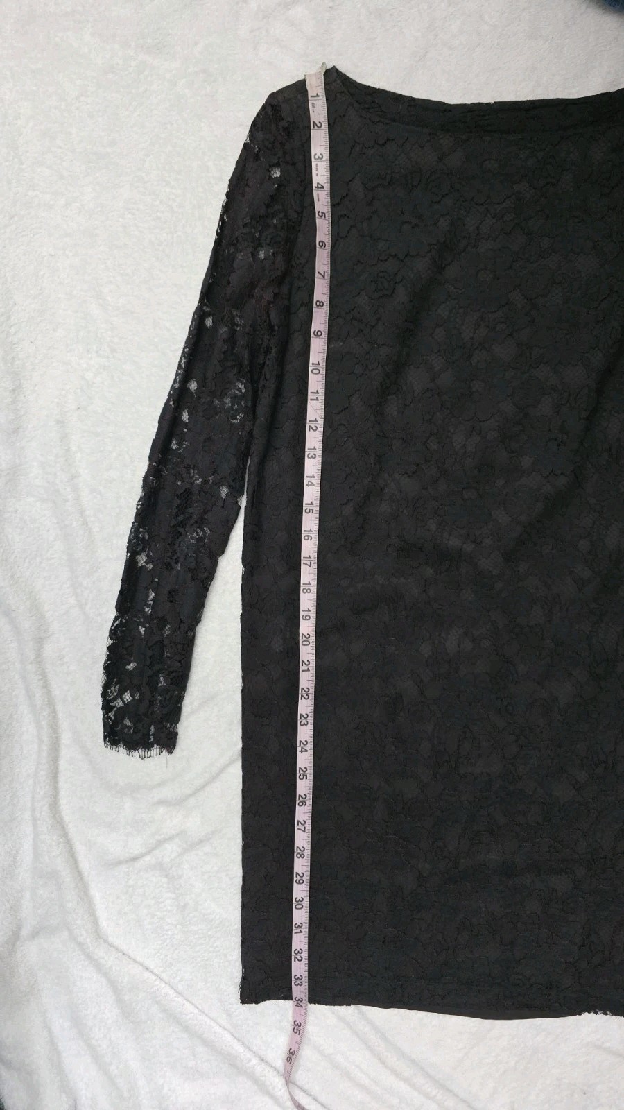 Vintage Henri Bendel Black And Red Lace Long Sleeve Dress, USA Made Tag Size 8