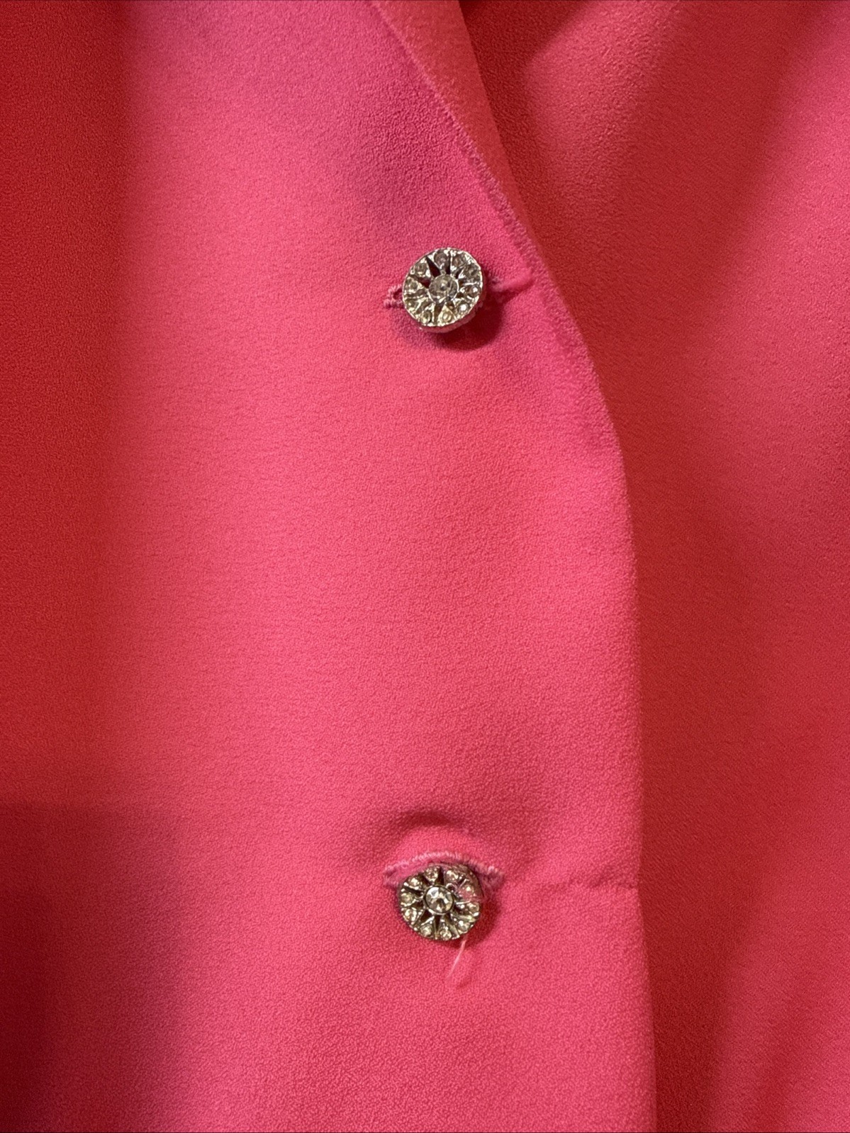 Vintage Floor Length Pink Maxi Dress With Belt Rhinestone Buttons Lined Nice
