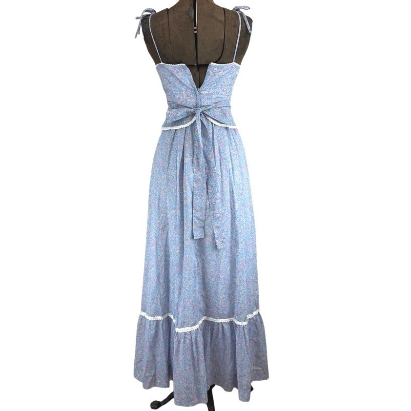 Vintage Womens (XS) 70s Dress Maxi CANDI JONES Boho Formal Prairie Festival Prom