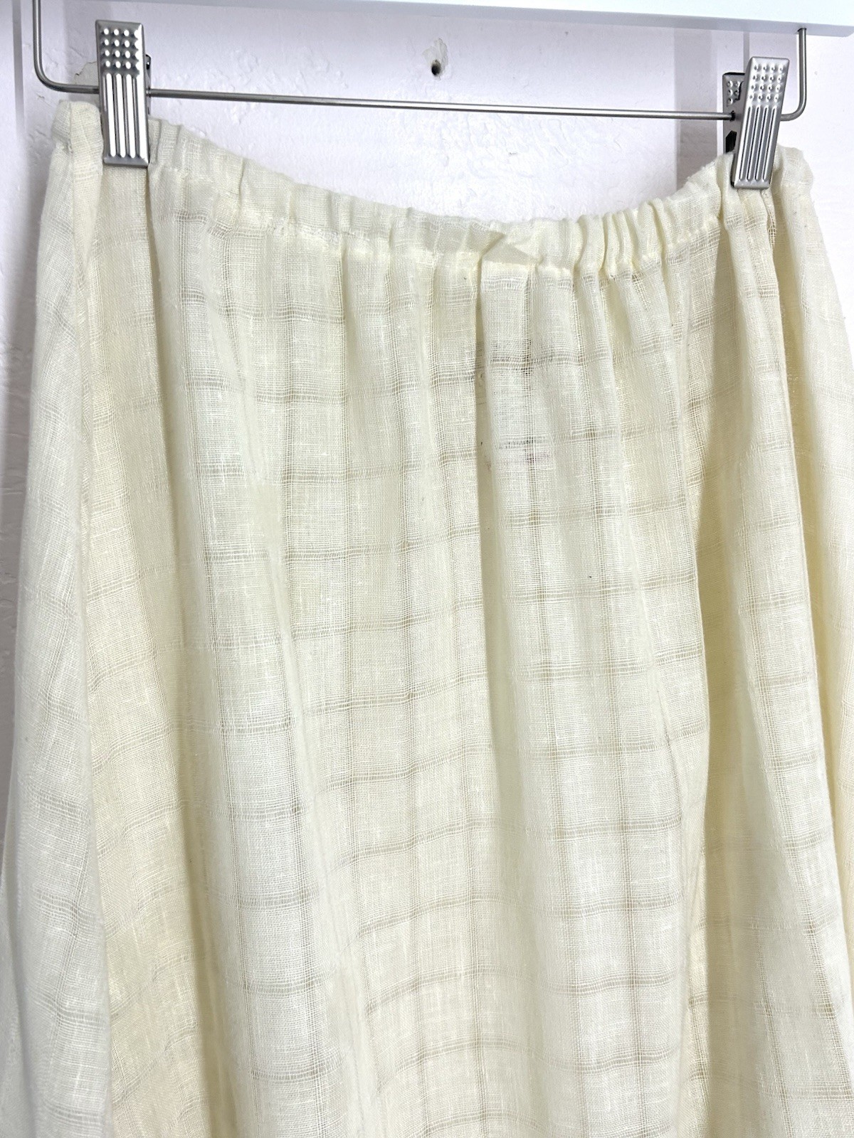 Gunne Sax 70s Vintage Semisheer Cream Lace Trim Midi Skirt Boho Cottage Prairie