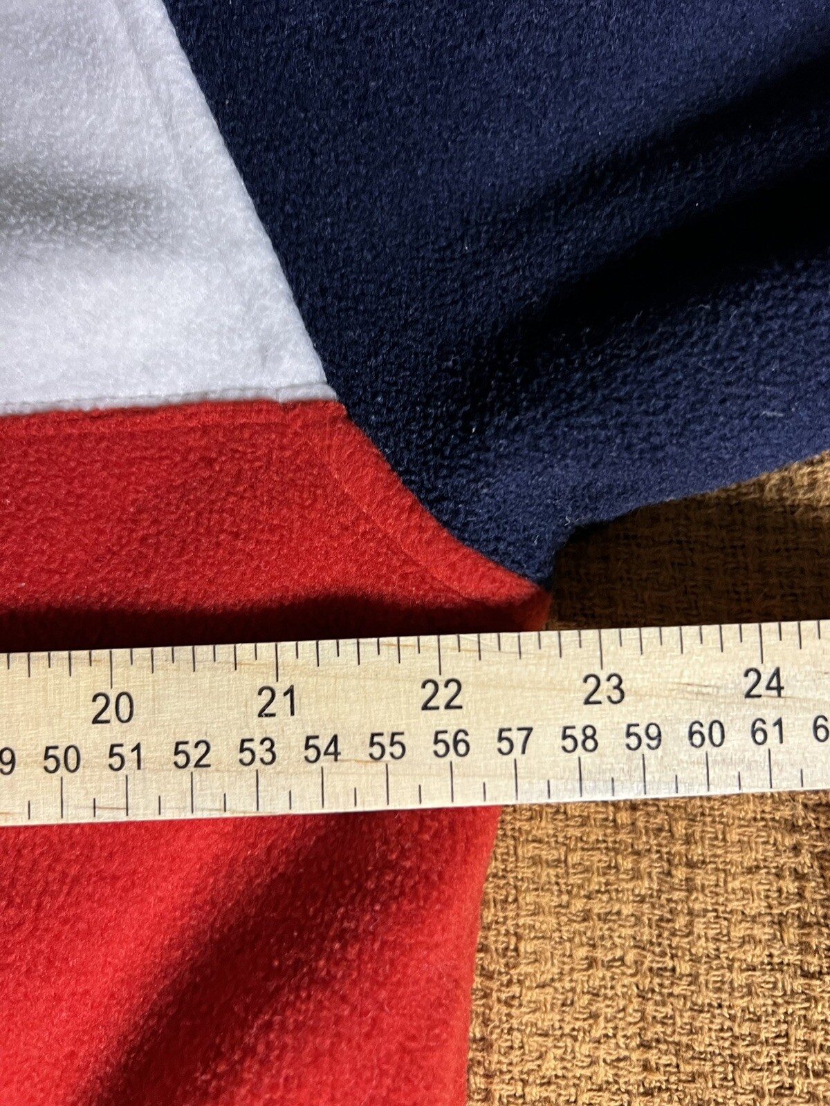 Vintage Y2K Liz Claiborne Fleece USA Flag 1/4 Zip Pullover Womens Small 22×29