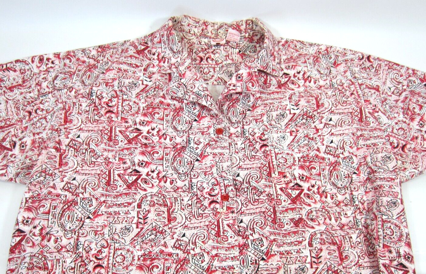 Vintage 80s Graphic Print Art Shirt Women MED Boxy AOP Doodles