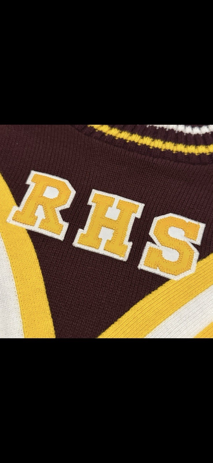 Vintage 60s Dehen wool sweater varsity cheerleading RHS size xl 70s