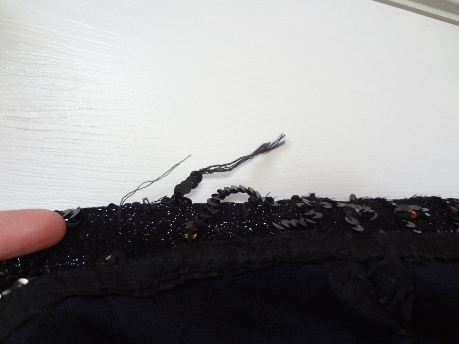 Lee Jordan New York Vintage Dress Black Pin up Sequin M L evening cocktail