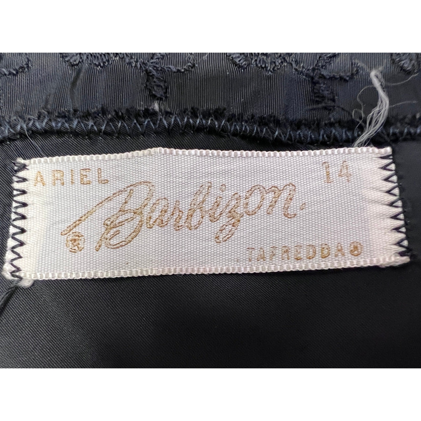 VTG 1950s Barbizon Black Tafredda Noisy Taffeta Slip Ariel Sz S