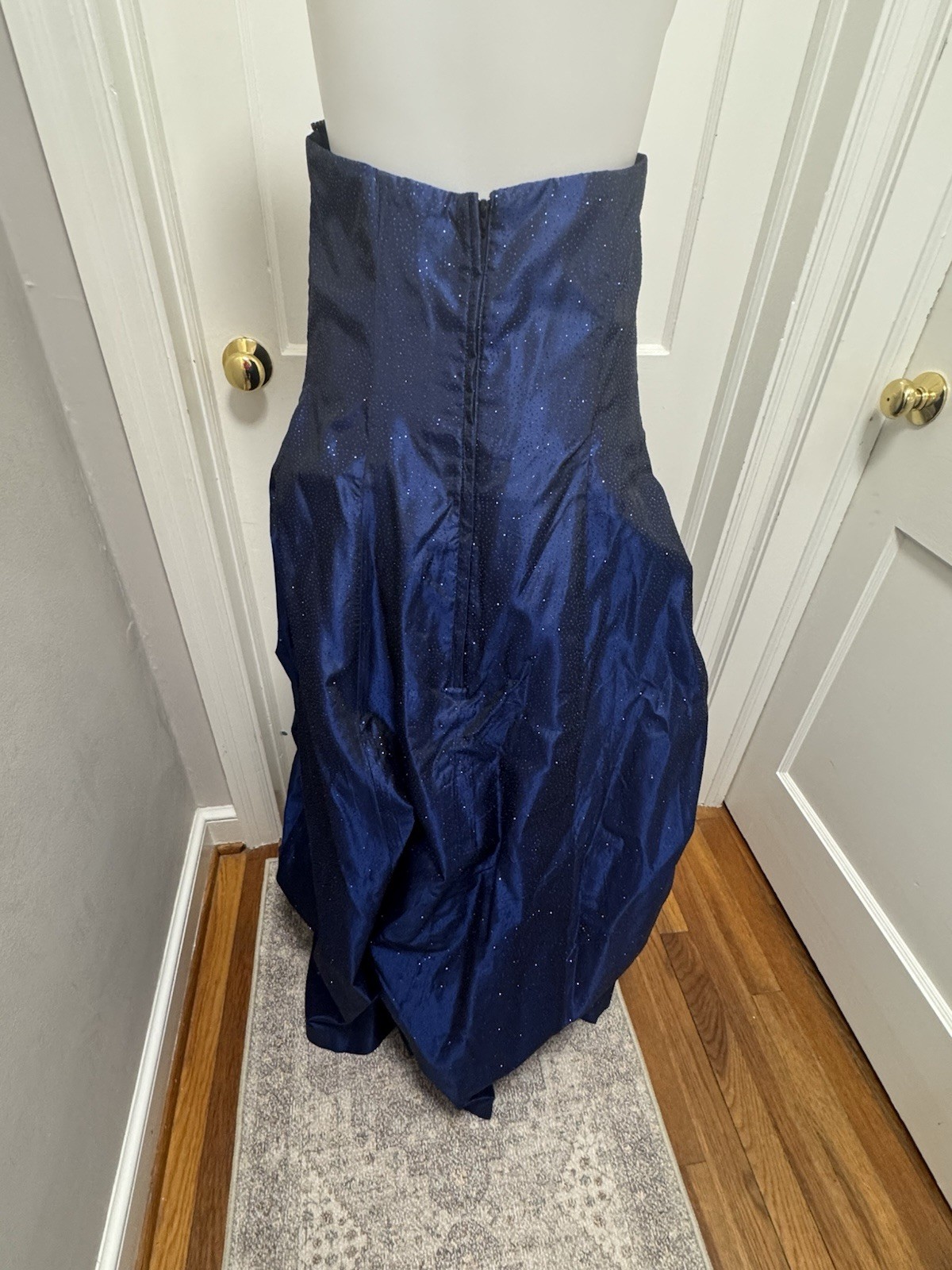 VTG Scott McClintock Blue Sparkle Strapless Gown Dress 12 Midnight Navy Prom