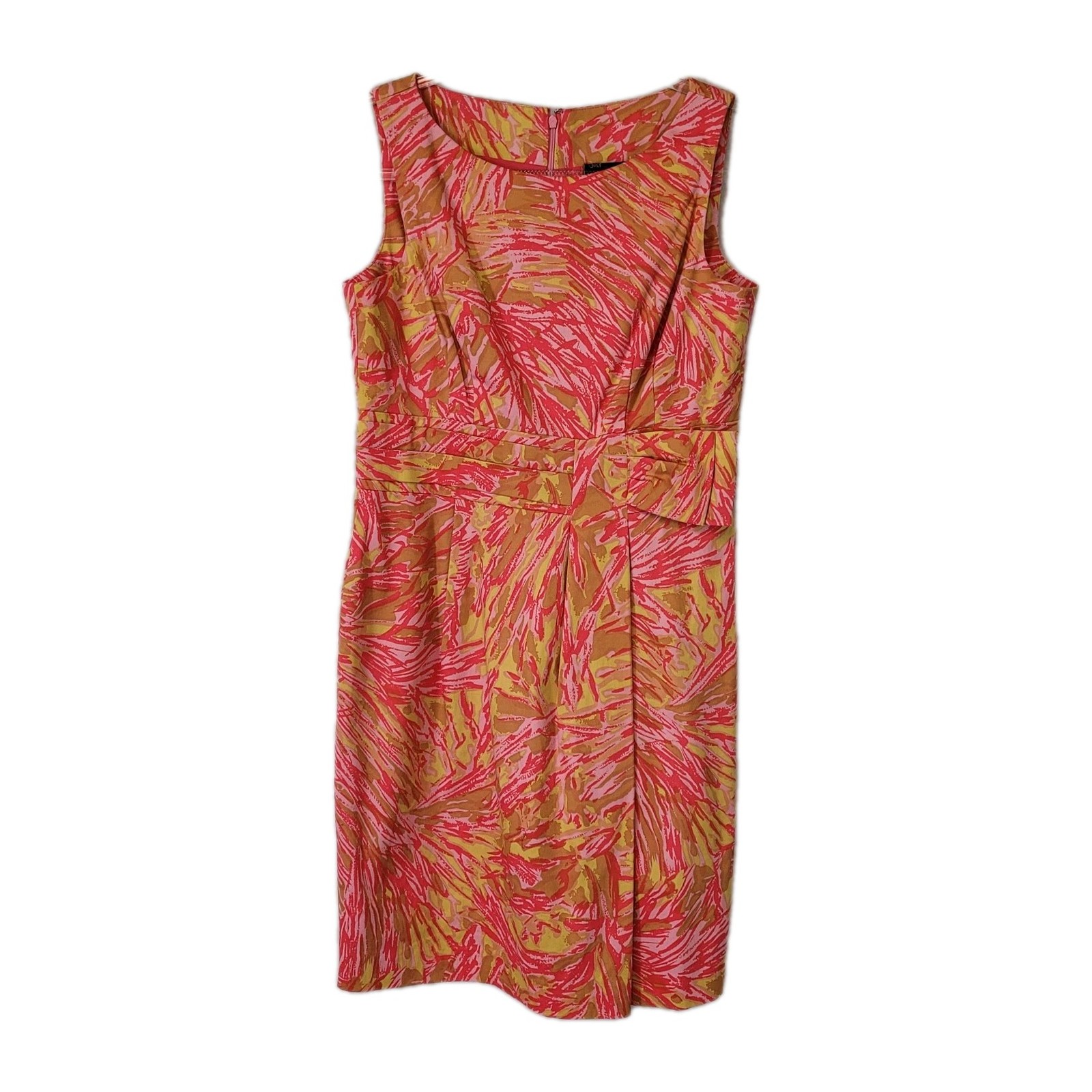 Christopher Banks Just Taylor VTG Hot Pink Tropical Pattern Sheath Dress 10 P
