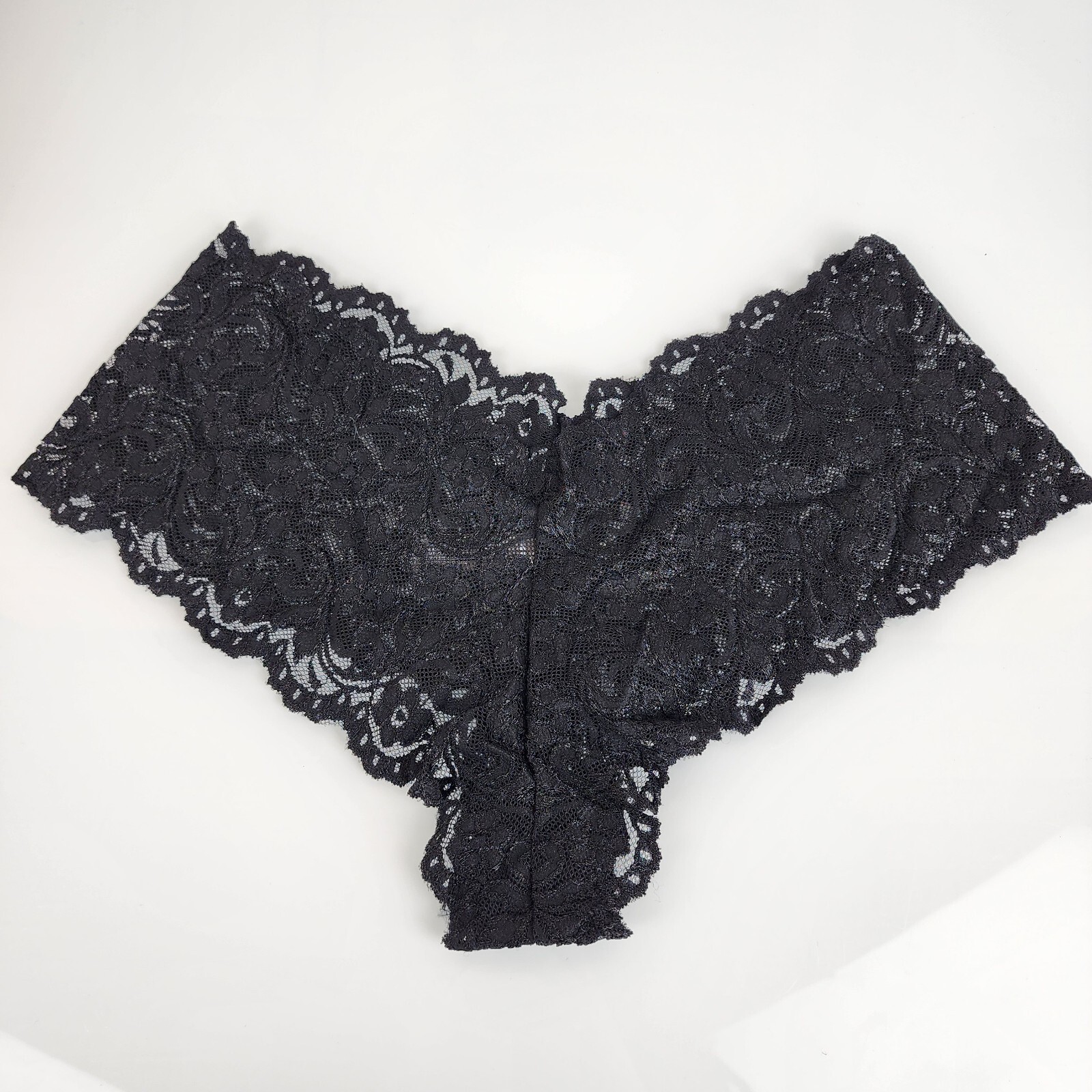 Smart & Sexy Black Lace Hiphugger Hipster Panties Rhinestone Bow 8 XL