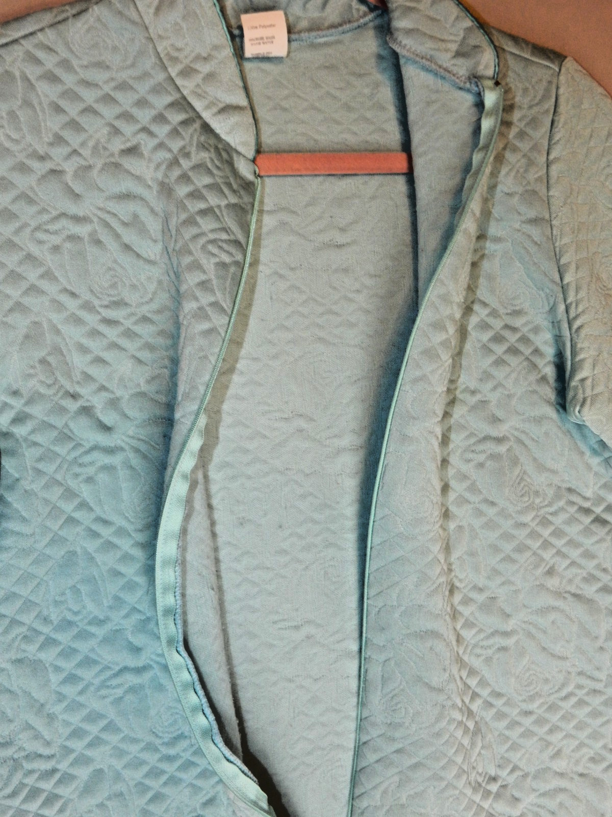 Sears, Roebuck & Co At Home quilted rose blue robe house coat size M medium vin